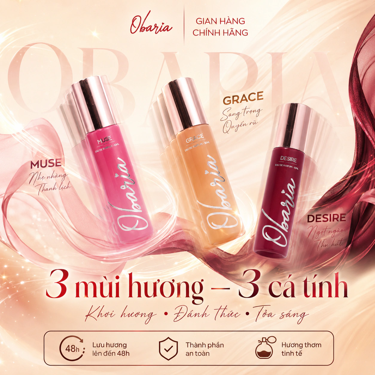 Obaria ba mùi hương ba cá tính